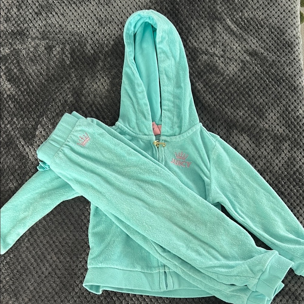 Juicy Couture Blue Sweatshirt Hoodie Casual Cotton Blend